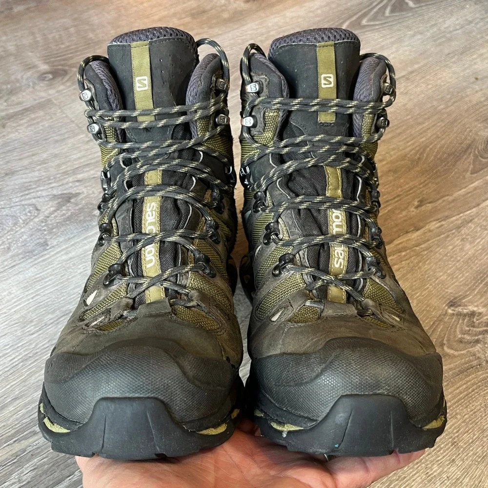 Salomon Quest 4D GTX Hiking Tactical Boots Mens 11.5 Olive Brown Gore-Tex 373259